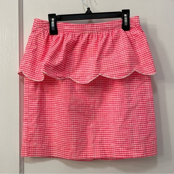 Lilly Pulitzer Dresses & Skirts - Lilly Pulitzer Thyme Skirt Party Fiesta Pink Peplum Neon Gingham
